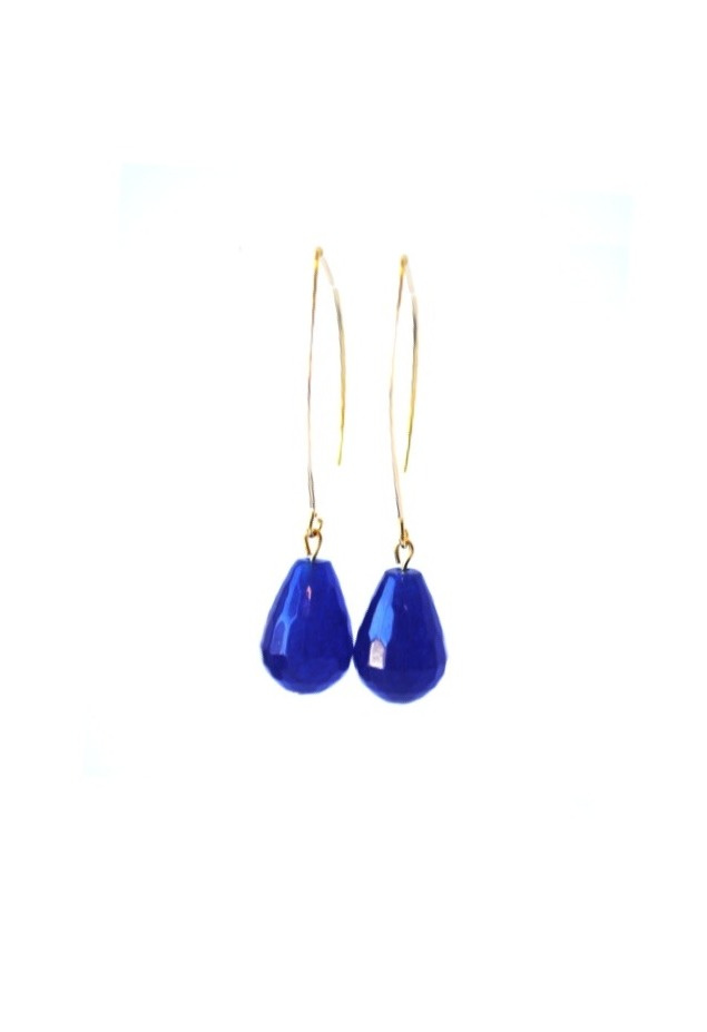 Margaret Mitchell Bediende Phalanx Ellips oorbellen met agaat blauw • Ellen Meijer sieraden • Grote collectie •
