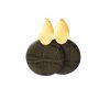 Oorbellen met hanger khaki groen leer klein en oorsteker goldplated khaki groen leer